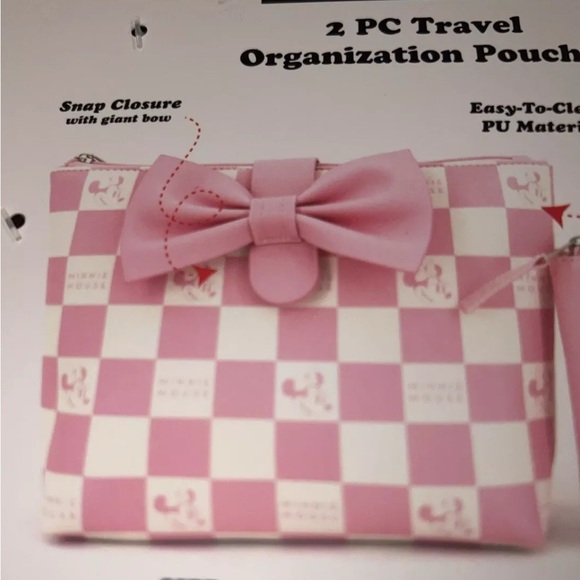 NWT Disney Minnie Mouse 2-Piece PINK Travel Organization Pouches - Picture 5 of 6